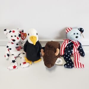 Vintage Ty Patriotic Beanie Baby Lot